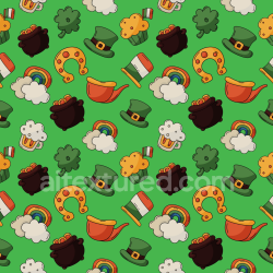 seamless Seamless 3D PBR Texture with St Patrick’s Day Cartoon Icons texture 8k free download PBR