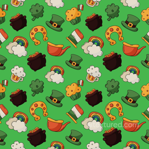 with St Patrick’s Day Cartoon Icons seamless St patrick digital paper bundle PBR texture