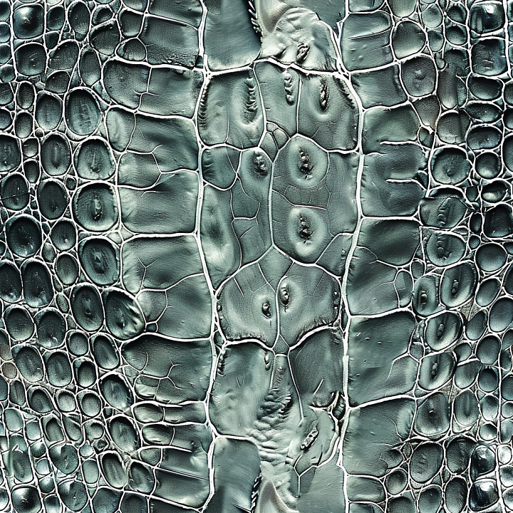 Crocodile Leather with Glossy Finish and Detailed Grain seamless PBR texture preview