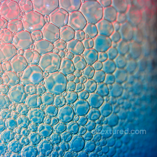 High Detail PBR Texture of Glass Bubbles with Blue and Pink Highlights seamless Glass PBR texture