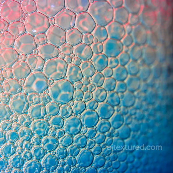 High Detail PBR Texture of Glass Bubbles with Blue and Pink Highlights Glass texture preview