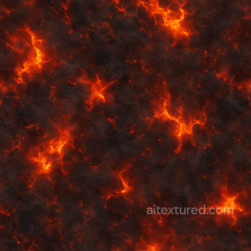 Seamless 8K PBR 3D texture displaying blazing inferno with burnt fabric and hot coals seamless Explosion PBR texture
