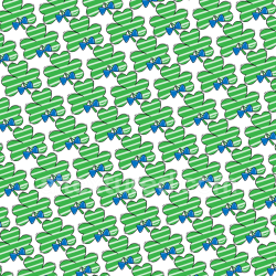seamless Seamless 3D PBR Striped Green Clover Fabric Texture with Blue Bow Pattern texture 8k free download PBR