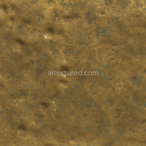 Seamless shiny metal 3d texture pbr 8k beaten brass surface with metal dents and metal oxidation