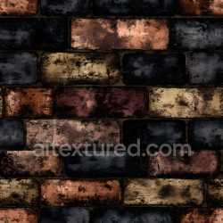 seamless Seamless 3D PBR Texture of Multi-Colored Cracked Brick Wall with Aged Patina texture 8k free download PBR