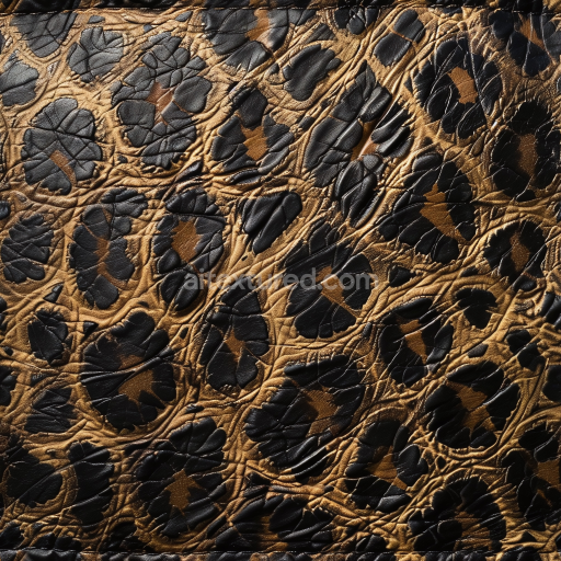 Seamless 3D Distressed Brown and Black Leather PBR Texture with Wrinkled Grain