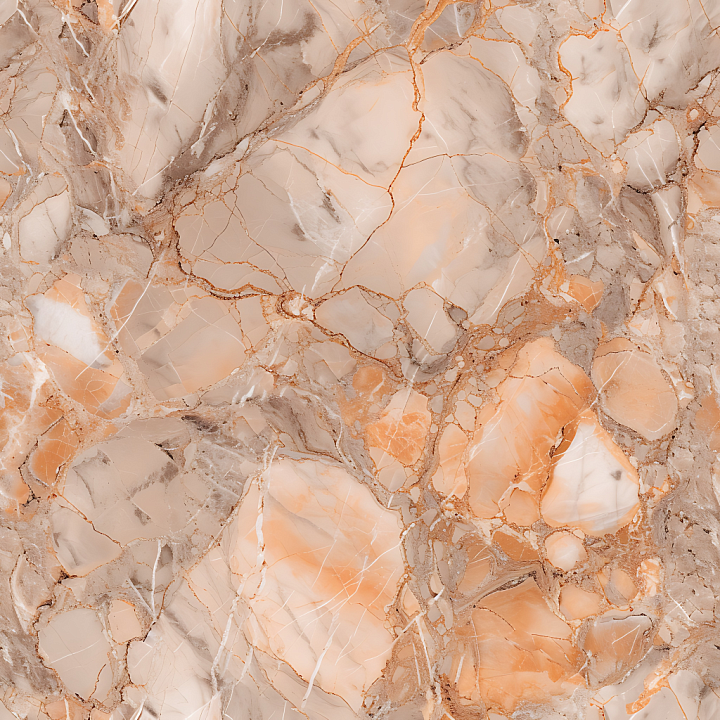 Breccia Oniciata Natural Marble with Warm Orange and Creamy Veins seamless PBR texture preview