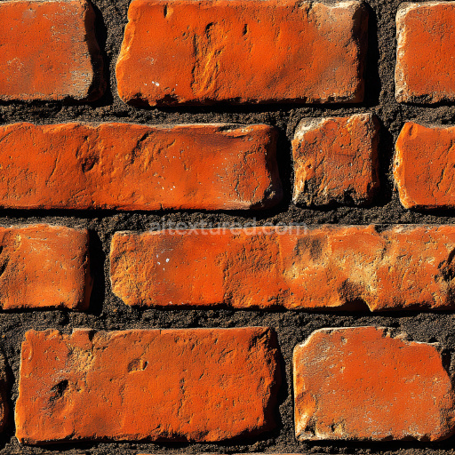 Seamless 3D Red Brick Wall Cracked and Weathered PBR Texture