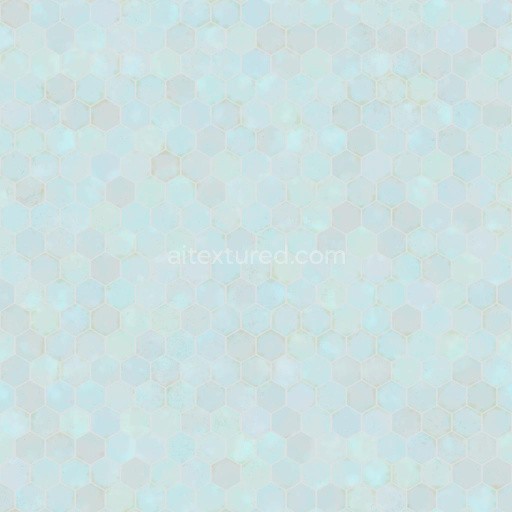 Hexagonal Teal Porcelain Zellige Tiles | Free PBR