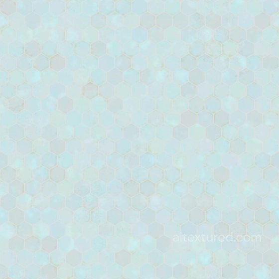 Hexagonal Teal Porcelain Zellige Tiles | Free PBR Tile texture preview