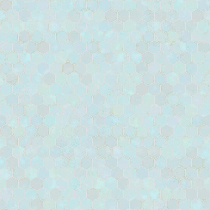Hexagonal Teal Porcelain Zellige Tiles seamless PBR texture preview