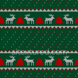 seamless Seamless 3D PBR Knitted Christmas Sweater Texture Featuring Reindeer and Trees texture 8k free download PBR