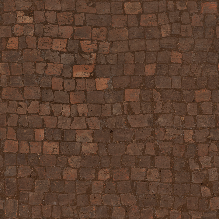 Worn Brick Floor seamless PBR texture preview