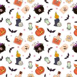 Pattern Bundle - Seamless 3D Pattern PBR Texture with Halloween Spooky Motifs and Playful Rhythm texture preview