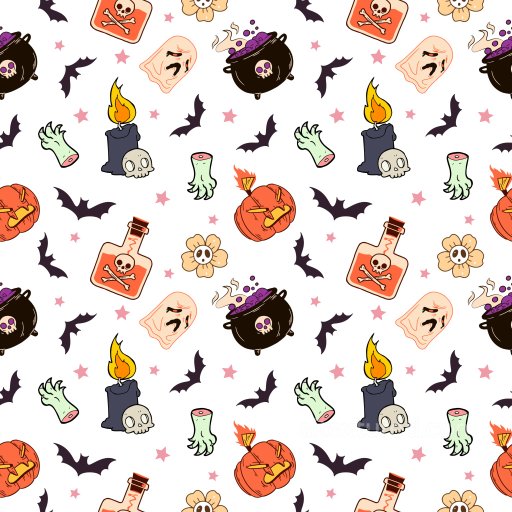 Pattern PBR Texture with Halloween Spooky Motifs and Playful Rhythm seamless Pattern Bundle PBR texture