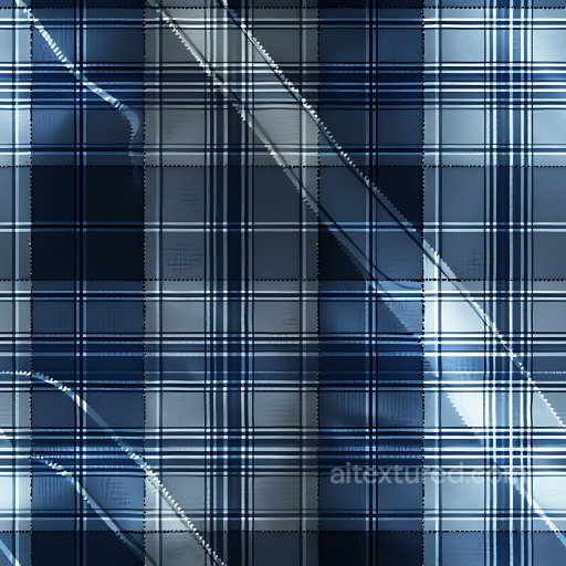Seamless 3D PBR Texture of Blue Plaid Fabric with Crisp Weave Pattern texture preview