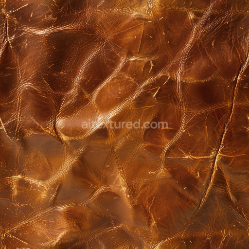 Seamless 3D Distressed Vintage Brown Leather PBR Texture with Wrinkles and Scratches