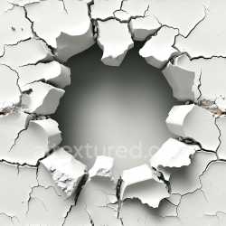 seamless Seamless 3D Cracked & Hole PBR Texture of White Plaster with Irregular Fractures texture 8k free download PBR