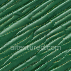 seamless Seamless 3D stitched green leather PBR texture with padded panels and wrinkles texture 8k free download PBR
