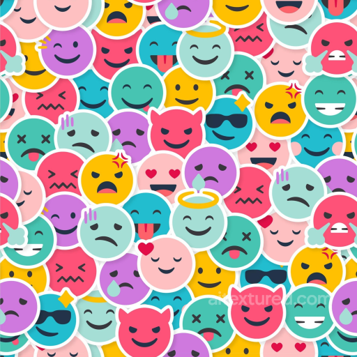 Happy Face Pattern Texture of Colorful Happy Face Emoji Pattern seamless Happy Face pattern PBR texture