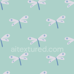 seamless Seamless 3D PBR Texture Featuring Soft Blue Dragonfly Pattern on Mint Background texture 8k free download PBR