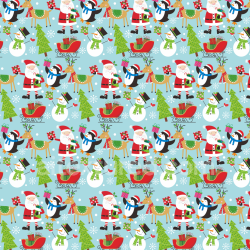 seamless Seamless 3D PBR Texture Featuring Festive Christmas Cartoon Characters on Digital Paper texture 8k free download PBR