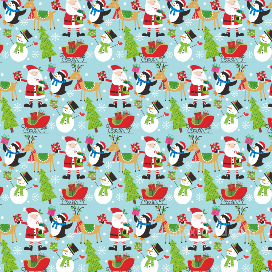 Featuring Festive Christmas Cartoon Characters on Digital Paper All Christmas Digital paper texture preview