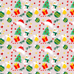 seamless Seamless 3D PBR Texture of Colorful Christmas Icons on Soft Background texture 8k free download PBR