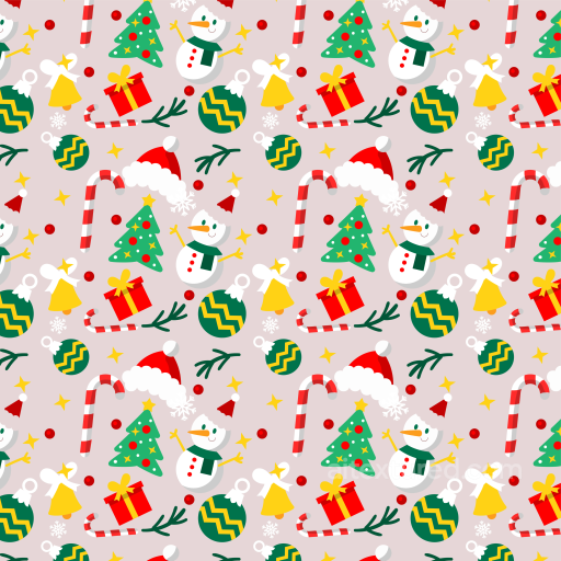 All Christmas Digital paper Texture of Colorful Christmas Icons on Soft Background seamless All Christmas Digital paper PBR texture