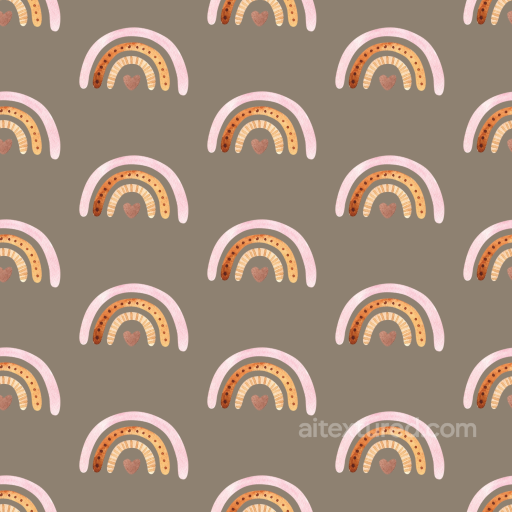 Boho Fabric Texture Featuring Soft Pastel Rainbow Motifs seamless Boho Seamless PBR texture