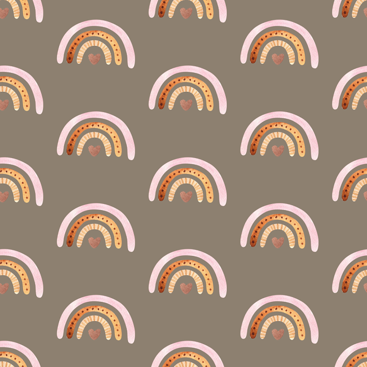 Boho Fabric Featuring Soft Pastel Rainbow Motifs seamless PBR texture preview