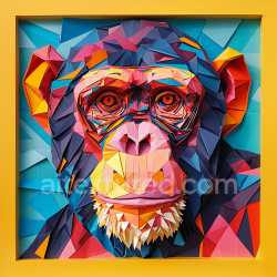 seamless Seamless 3D PBR Texture Featuring Stylized Bonobo Origami Pattern texture 8k free download PBR