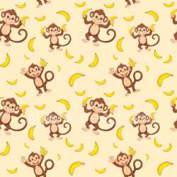 Pattern Bundle - Seamless 3D Pattern PBR Texture with Playful Cartoon Monkeys and Bananas texture preview