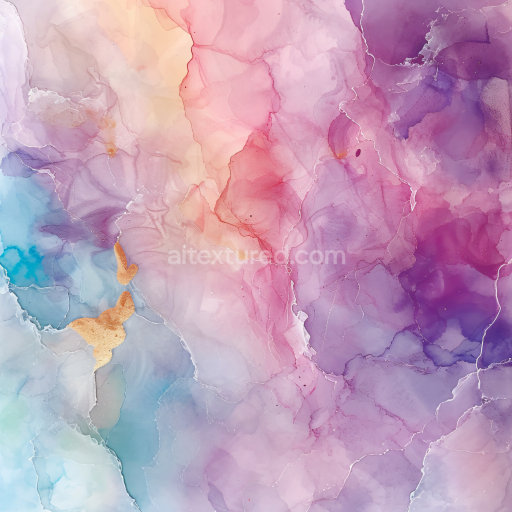Seamless 3D Alcohol Ink PBR Texture Featuring Soft Violet and Pink Fluid Marbling
