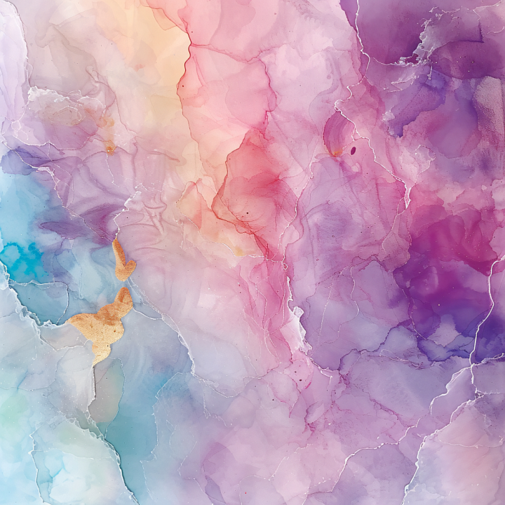 Alcohol Ink Featuring Soft Violet and Pink Fluid Marbling seamless PBR texture preview
