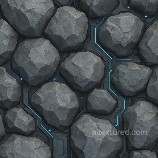 Futuristic Boulder Seamless Texture seamless Rock PBR texture