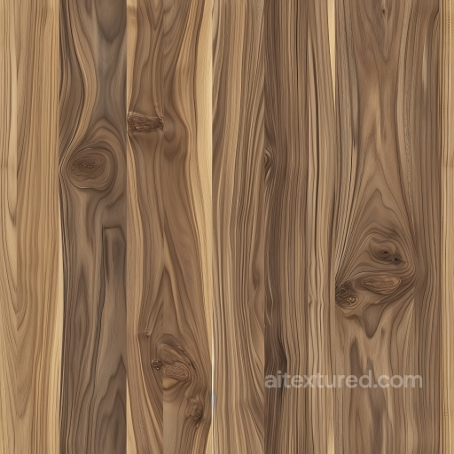 Natural Walnut Wood Planks Seamless Texture with Distinct Grain and Knots seamless Wood PBR texture