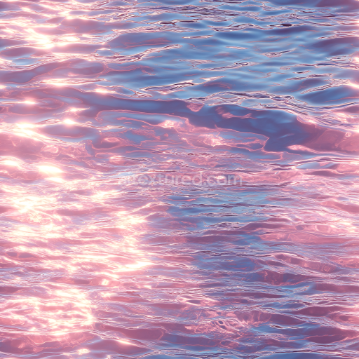 Preview — Seamless 3D Reflective Water PBR Texture Featuring Soft Pink and Blue Hues with Gentle Ripples