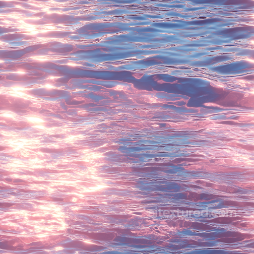 Reflective Water PBR Texture Featuring Soft Pink and Blue Hues with Gentle Ripples seamless Water PBR texture