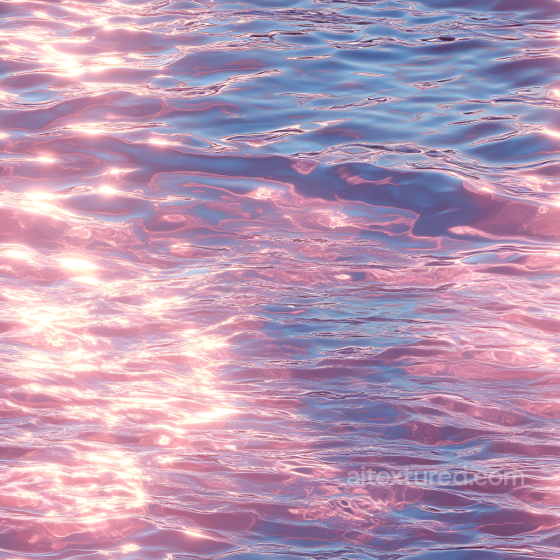 Reflective Water PBR Texture Featuring Soft Pink and Blue Hues with Gentle Ripples Water texture preview