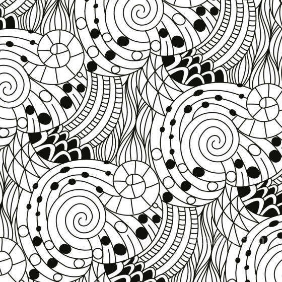 Black & White Abstract Swirls and Doodles Texture White & Black texture preview