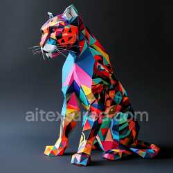 seamless Seamless 3D PBR Texture Featuring Origami Geometric Civet Pattern with Bold Multicolor texture 8k free download PBR