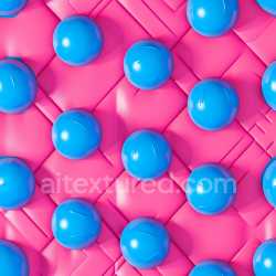 seamless Seamless 3D Inflated PBR Texture Featuring Pink Vinyl Panels with Blue Puffy Bubbles texture 8k free download PBR
