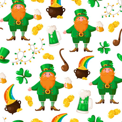 Featuring Colorful St Patrick Digital Paper Style seamless St patrick digital paper bundle PBR texture
