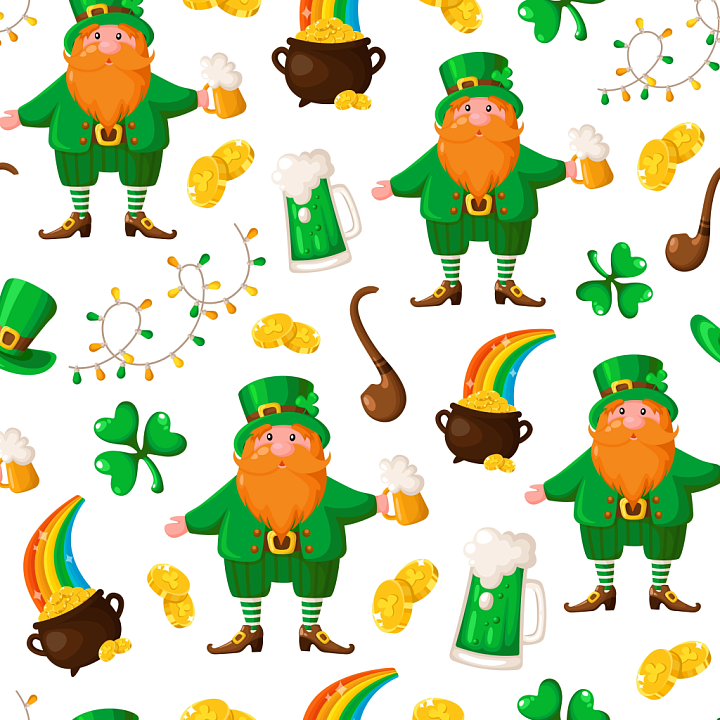 Featuring Colorful St Patrick Digital Paper Style seamless PBR texture preview