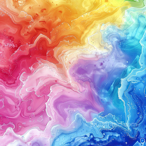 Alcohol Ink PBR Texture Featuring Vibrant Rainbow Fluid Swirls and Soft Marbling Alcohol ink texture preview