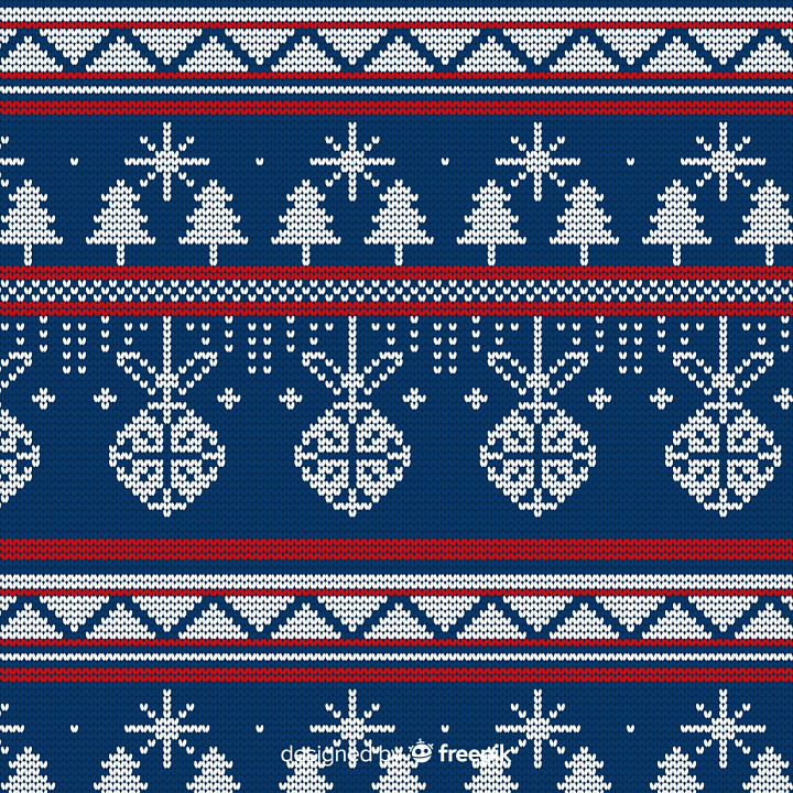 All Christmas Digital paper of Blue Knitted Christmas Pattern with Tree… seamless PBR texture preview