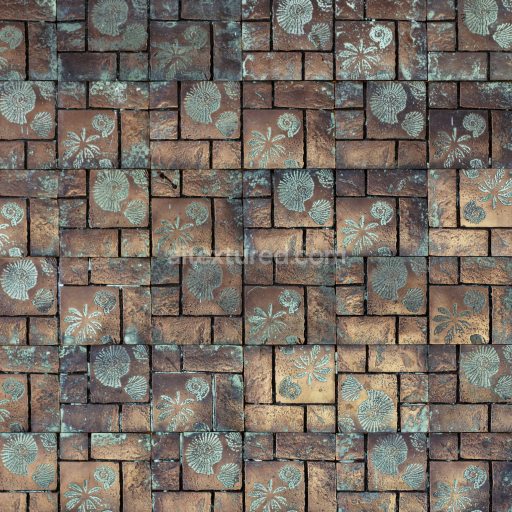 Seamless 4K PBR Brick Texture Featuring Floral Impressions