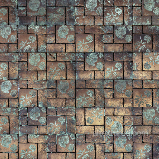 Seamless 4K PBR Brick Texture Featuring Floral Impressions seamless Brick PBR texture