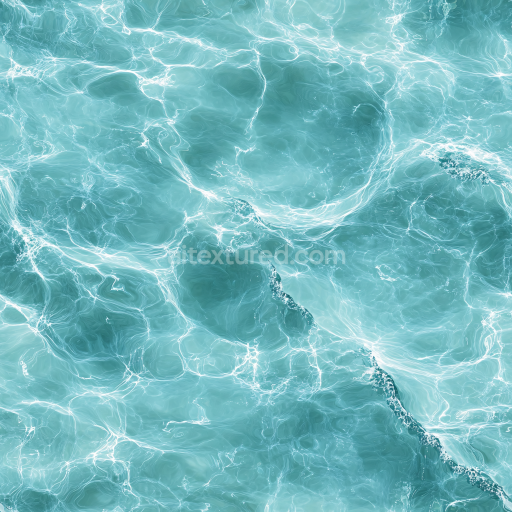 Seamless 3D Water PBR Texture Featuring Clear Tropical Pool Water with Dynamic Light Caustics